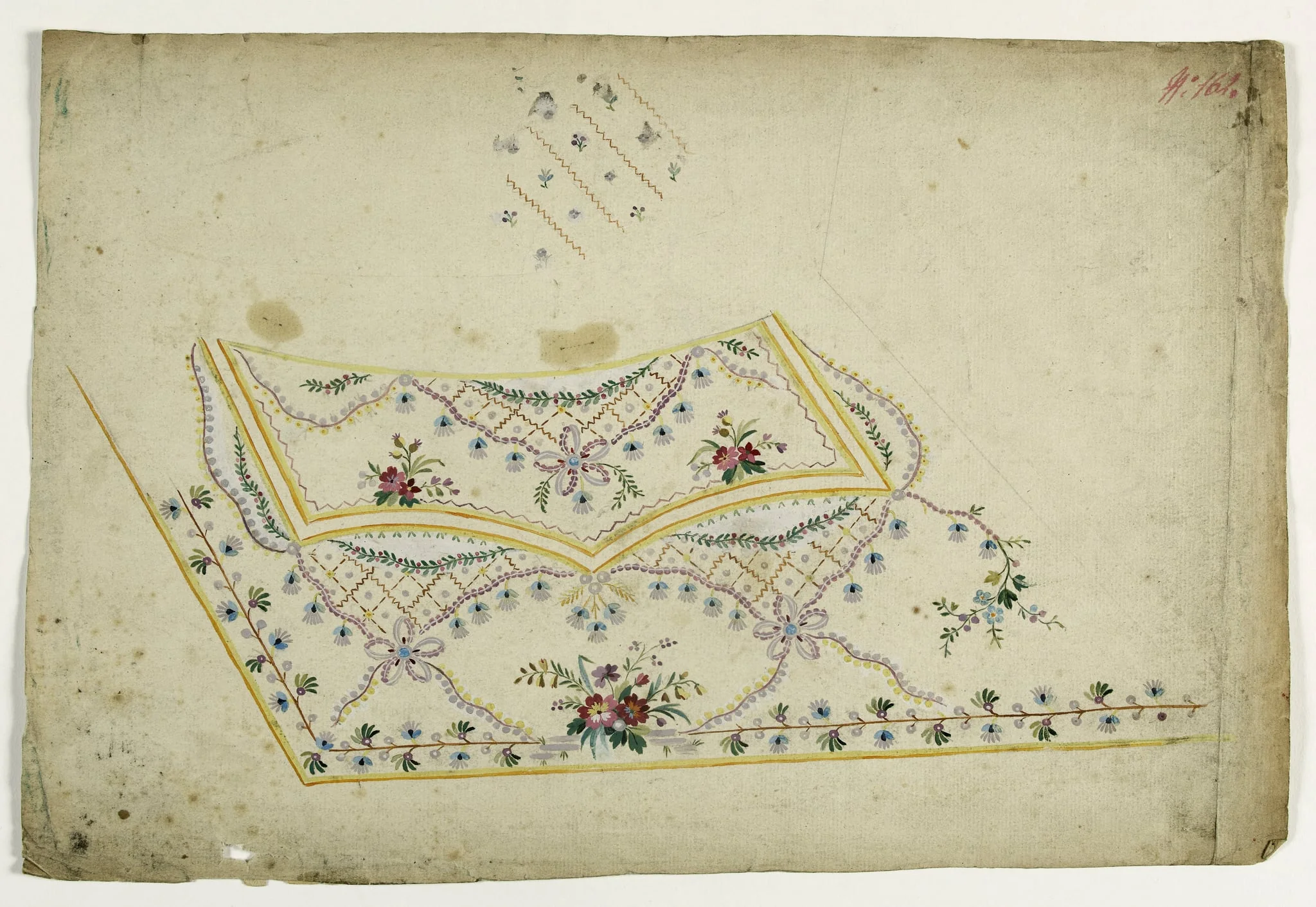 Gilet bouquets et noeuds, projets de broderies de gilet, XVIIIème siècle