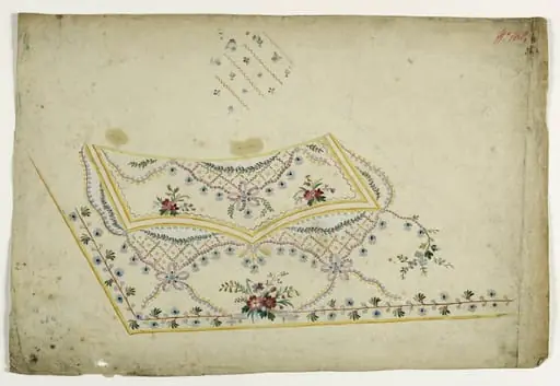 Gilet bouquets et noeuds, projets de broderies de gilet, XVIIIème siècle