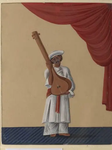 One of twelve drawings of musicians and dancing-girls.