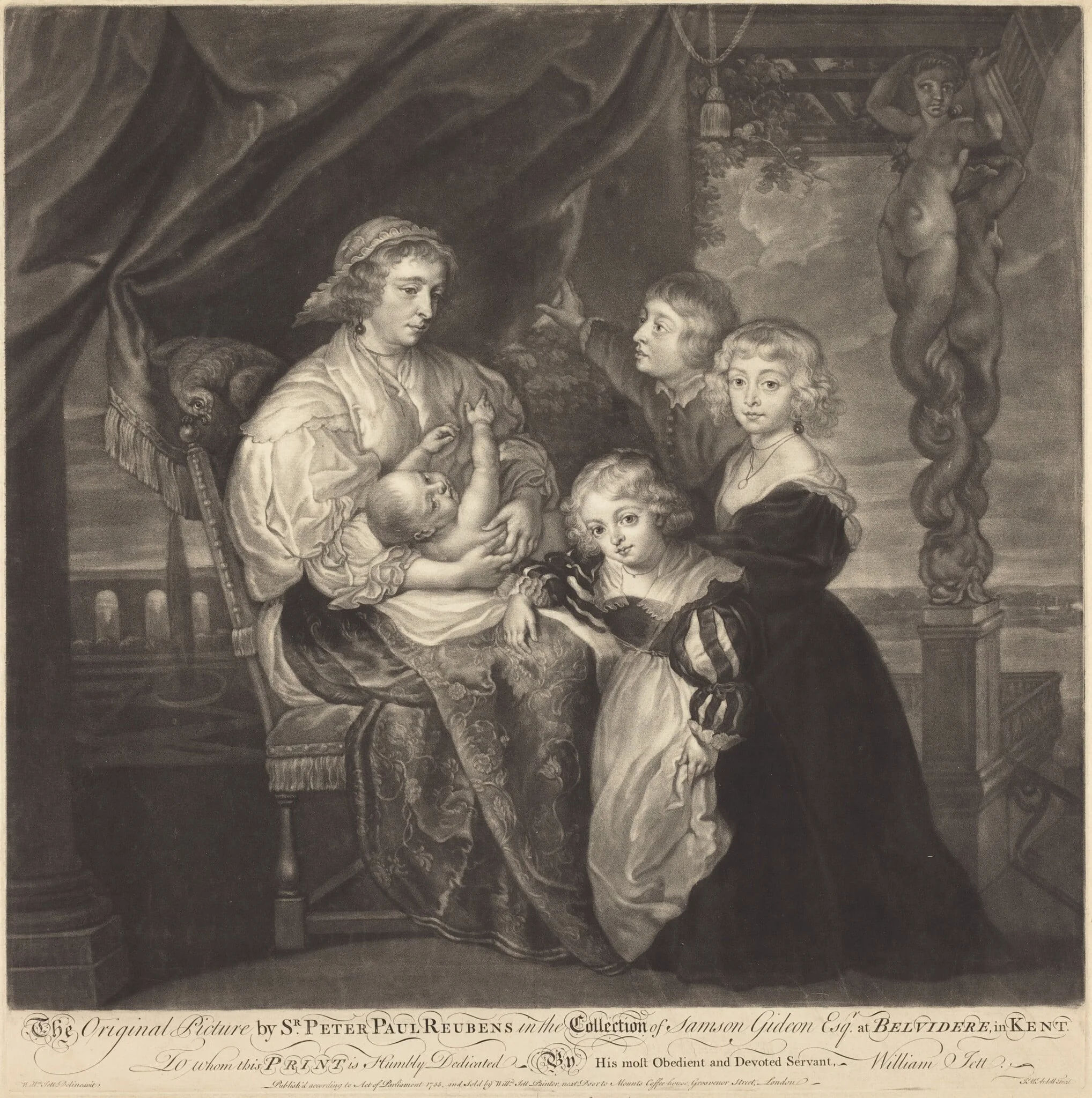 The Gerbier Family, by James McArdell, ink, 1755