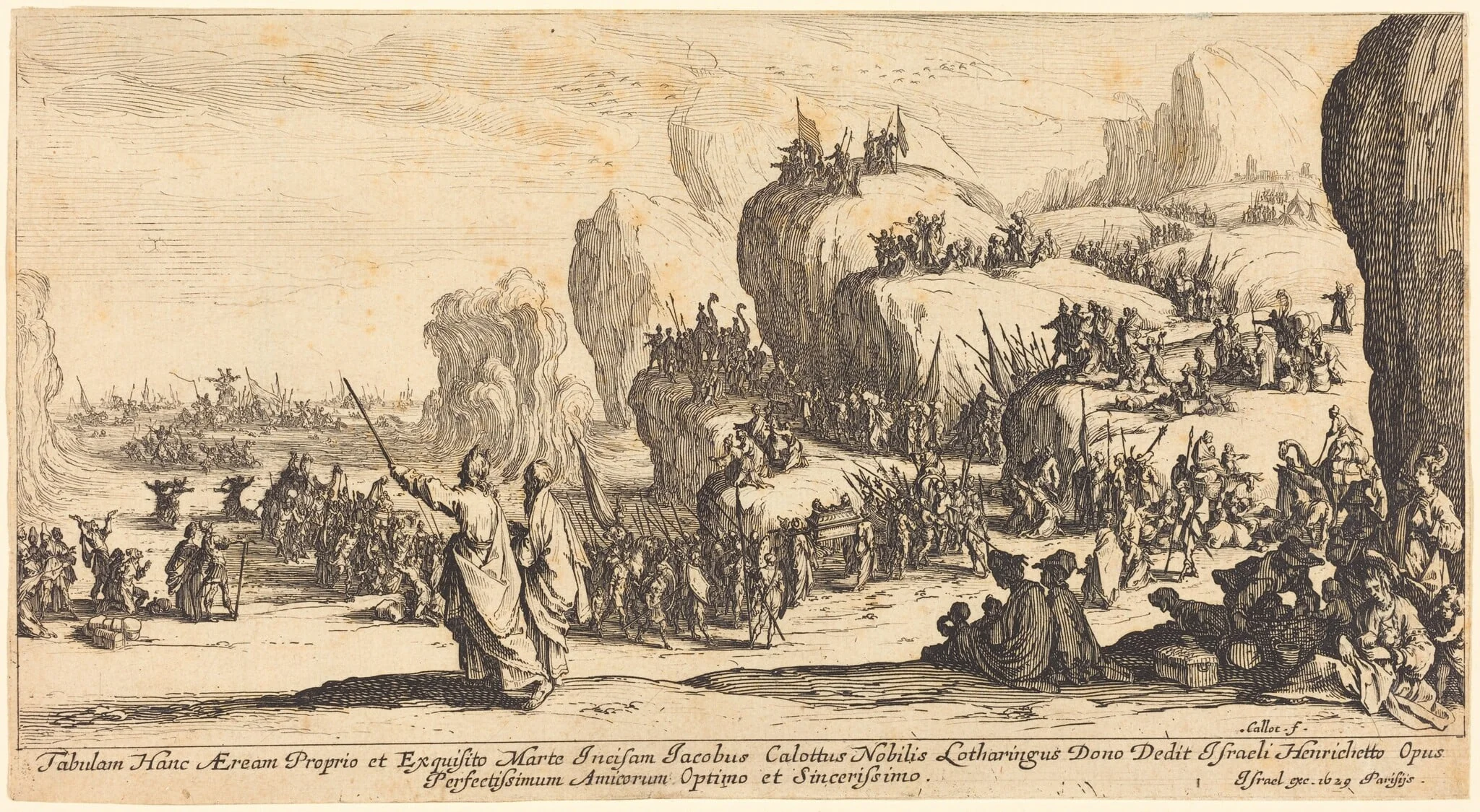 The Crossing of the Red Sea, by Jacques Callot, ink, 1629