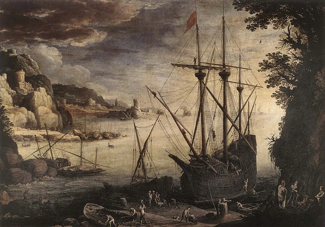 The port, by Paul Bril, oil, 1611