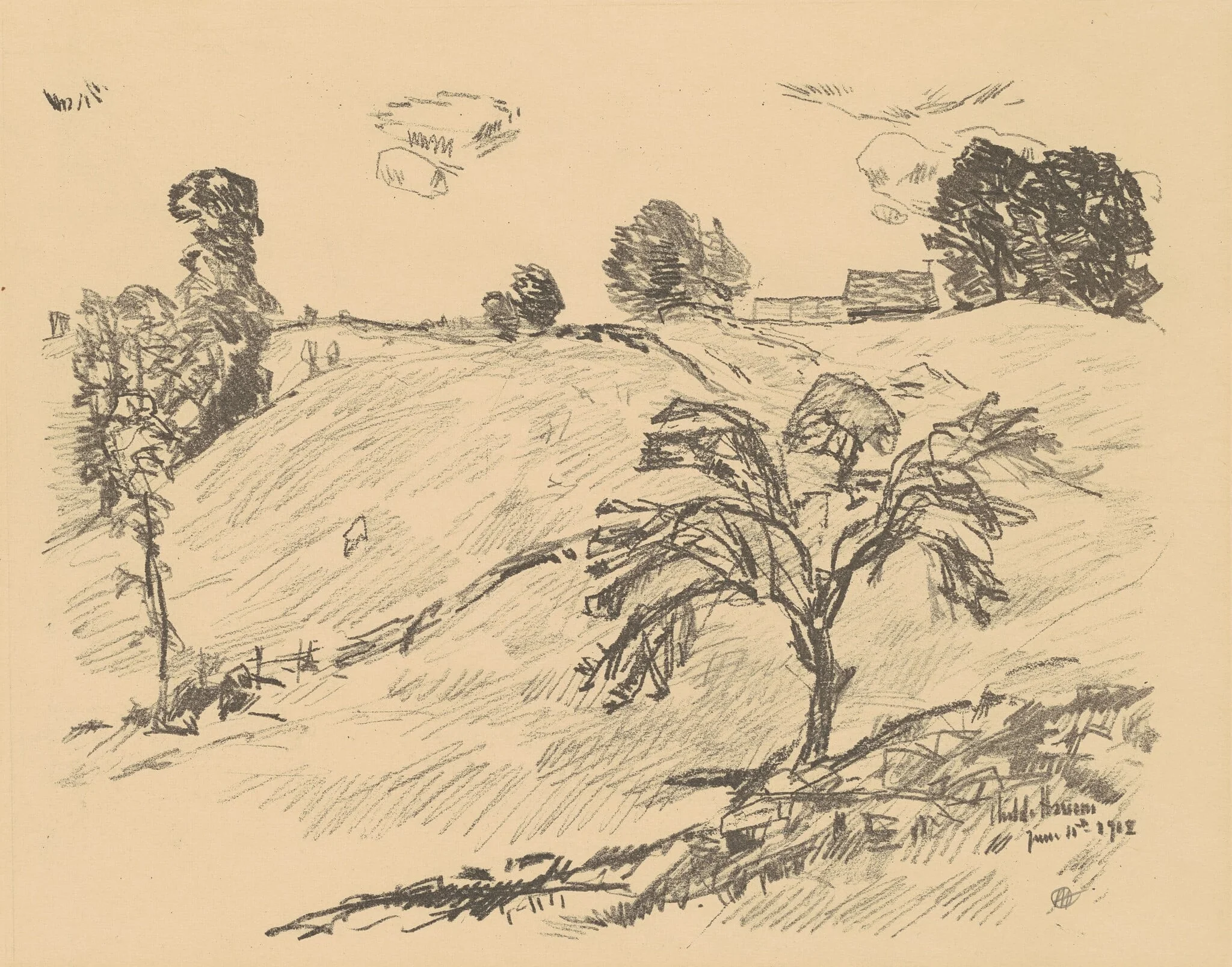 The Land of Nod, by Childe Hassam, ink, 1918