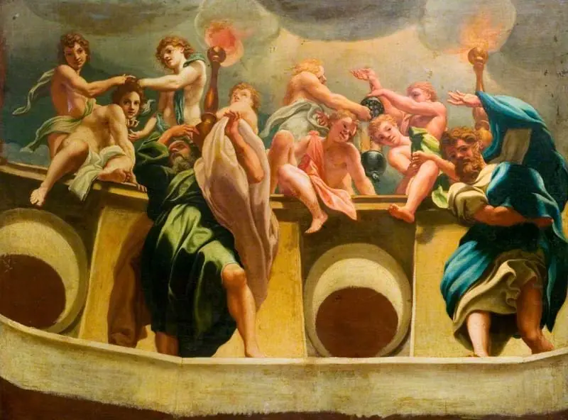 Apostles and Angels at the Assumption (copy of the fresco in the cupola of Parma Cathedral)
