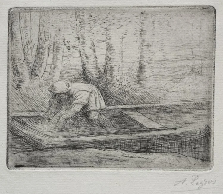 Man in a Punt, by Alphonse Legros, 1884