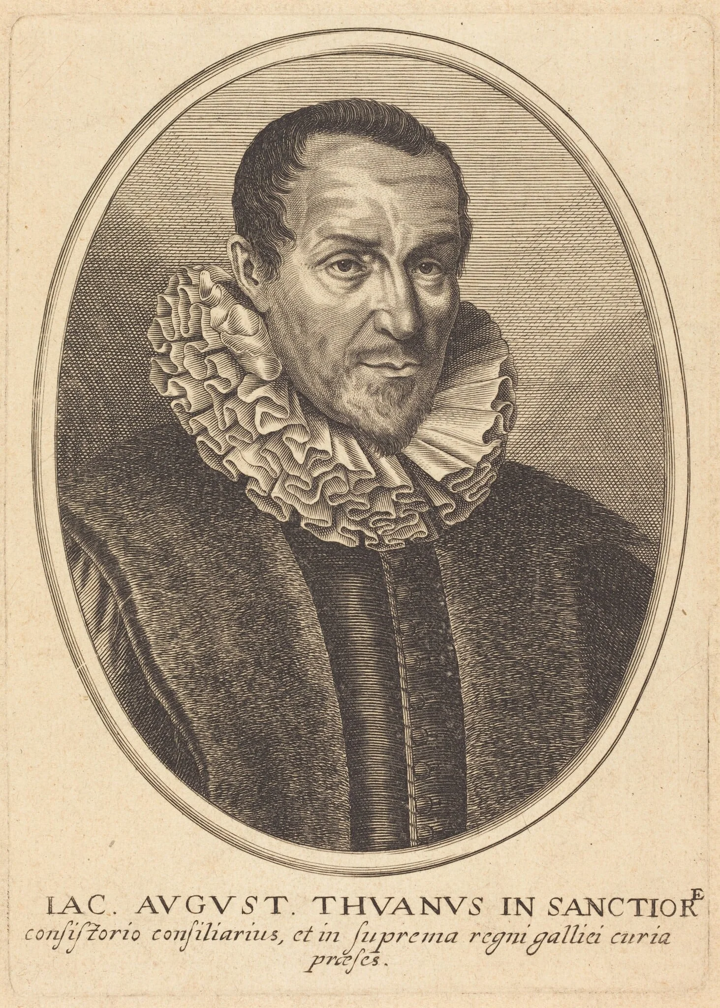 Jacques-Auguste de Thou, by Balthasar Moncornet, ink, 1634
