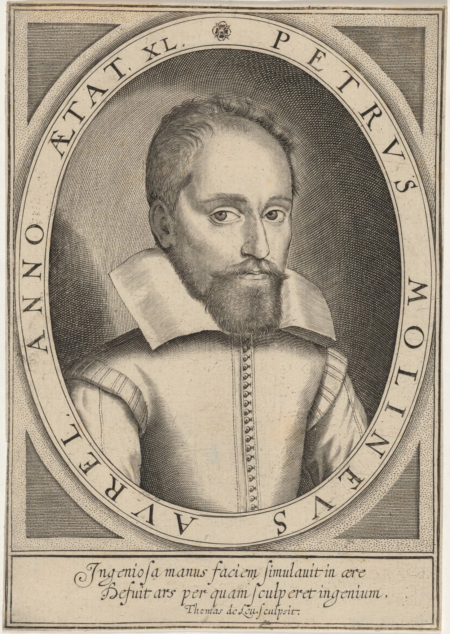 Petrus Molineus, by Thomas de Leu, ink, 1590