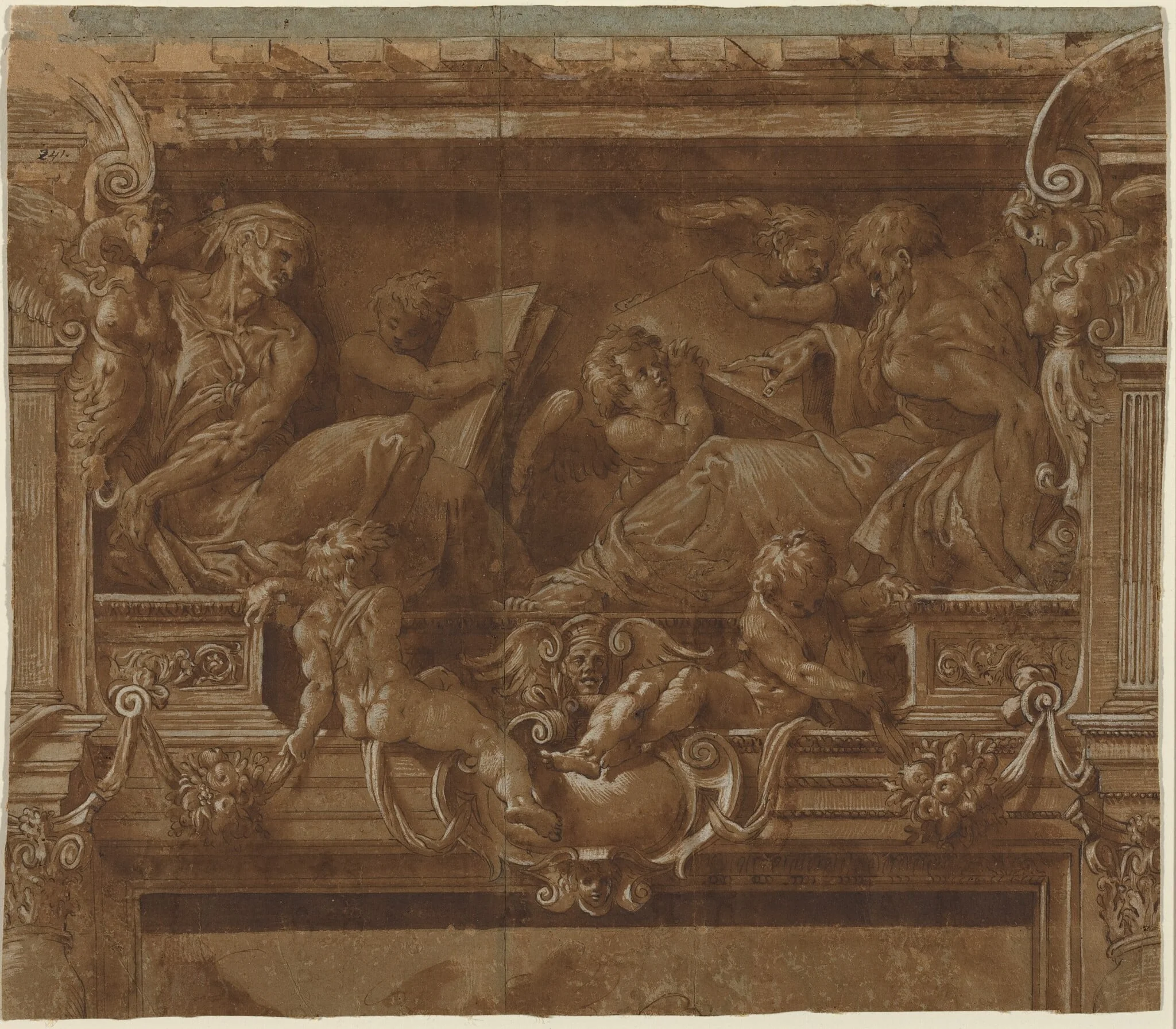Prophet and Sybil, by Italian 16th Century, ink, 1550