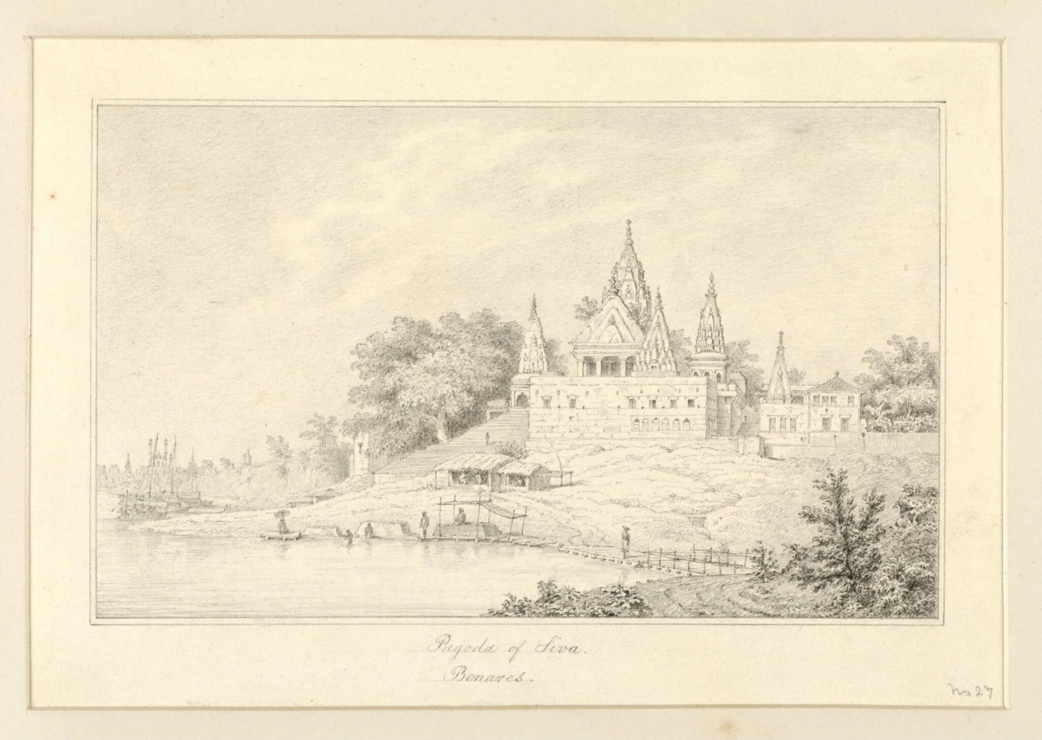 Pagoda of Siva, Benares, by Robert Captain Smith, 1830