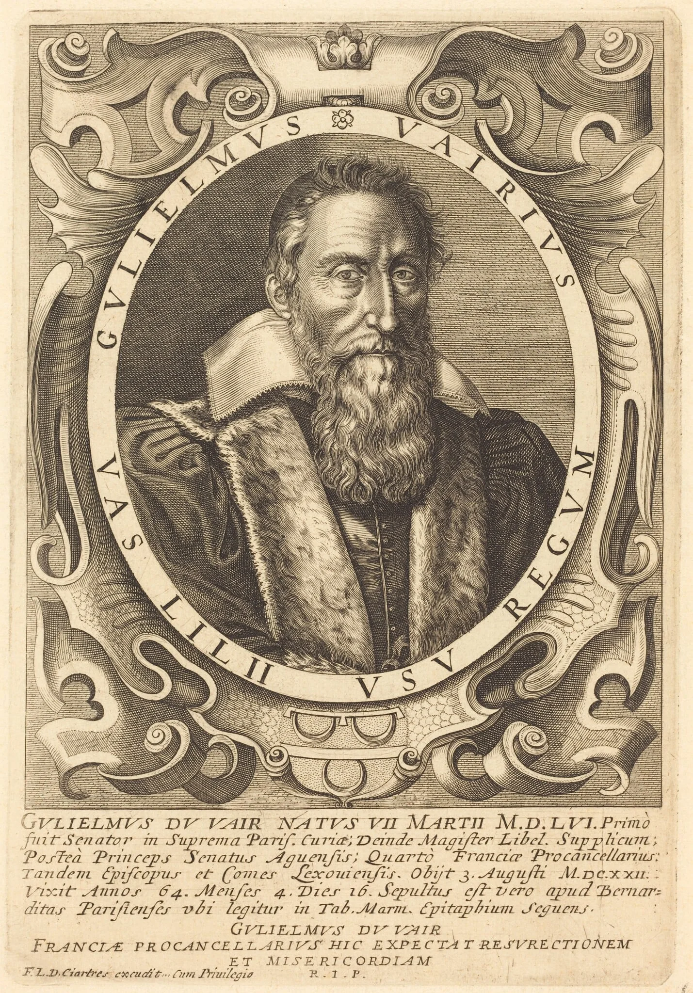 Guillaume du Vair, by François Langlois, ink, 1618