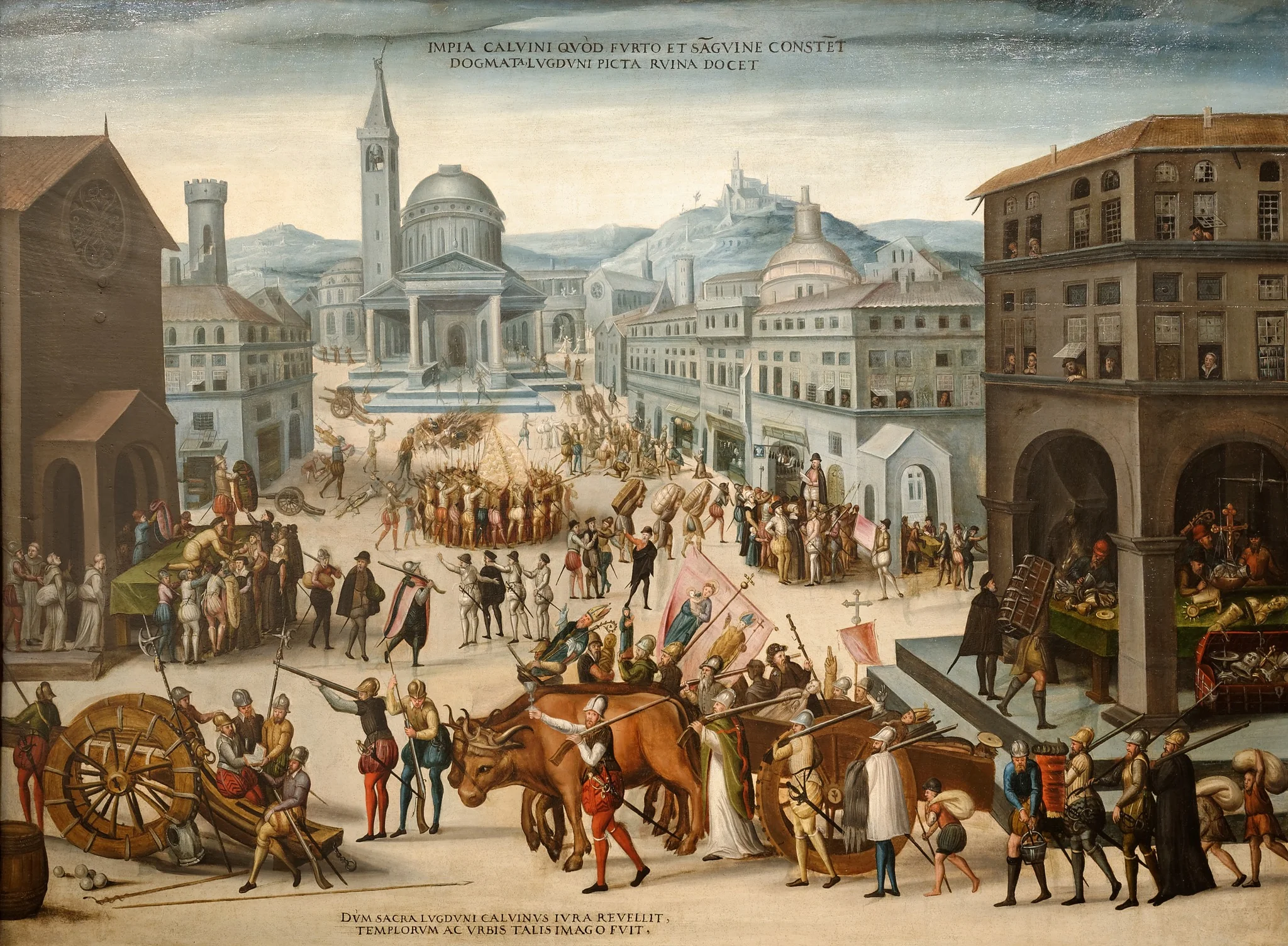 The Sack of Lyon by the Calvinists in 1562, by Antoine Caron, unspecified, 1565