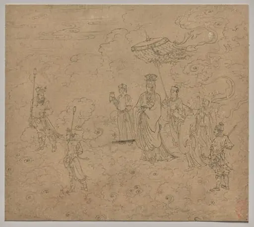 Album of Daoist and Buddhist Themes: Procession of Daoist Deities: Leaf 8