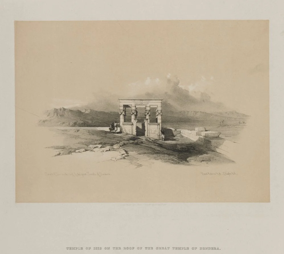 Egypt and Nubia, Volume II: Temple of Isis on the Roof of the Great Temple of Dendera, by Louis Haghe, 1848
