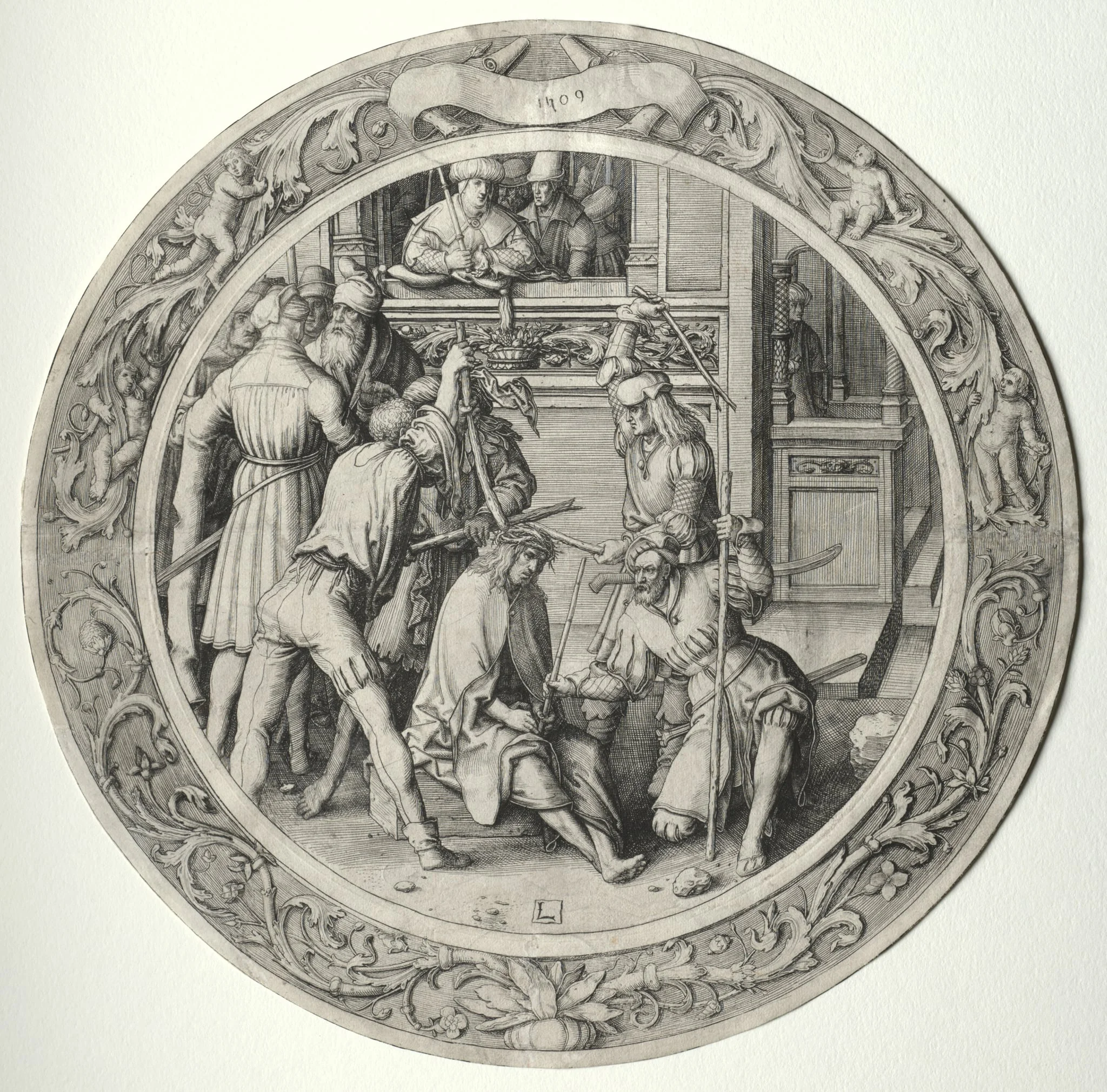 The Round Passion: Christ Crowned with Thorns, by Lucas van Leyden, 1509