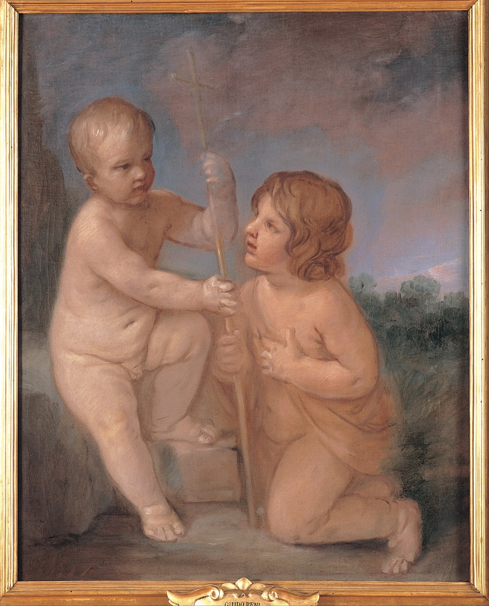 The infant Jesus and St. John, by Guido Reni, oil, 1640