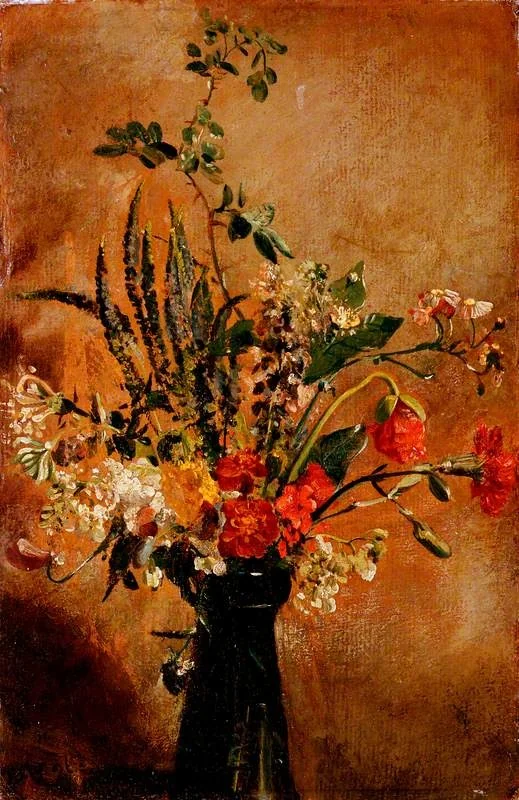 Study of Flowers in a Hyacinth Glass, by John Constable, unspecified, 1814