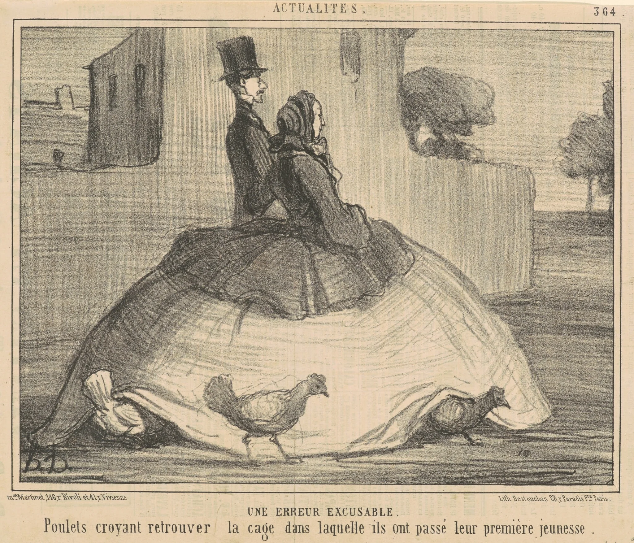 Une erreur excuable, by Honoré Daumier, ink, 1857