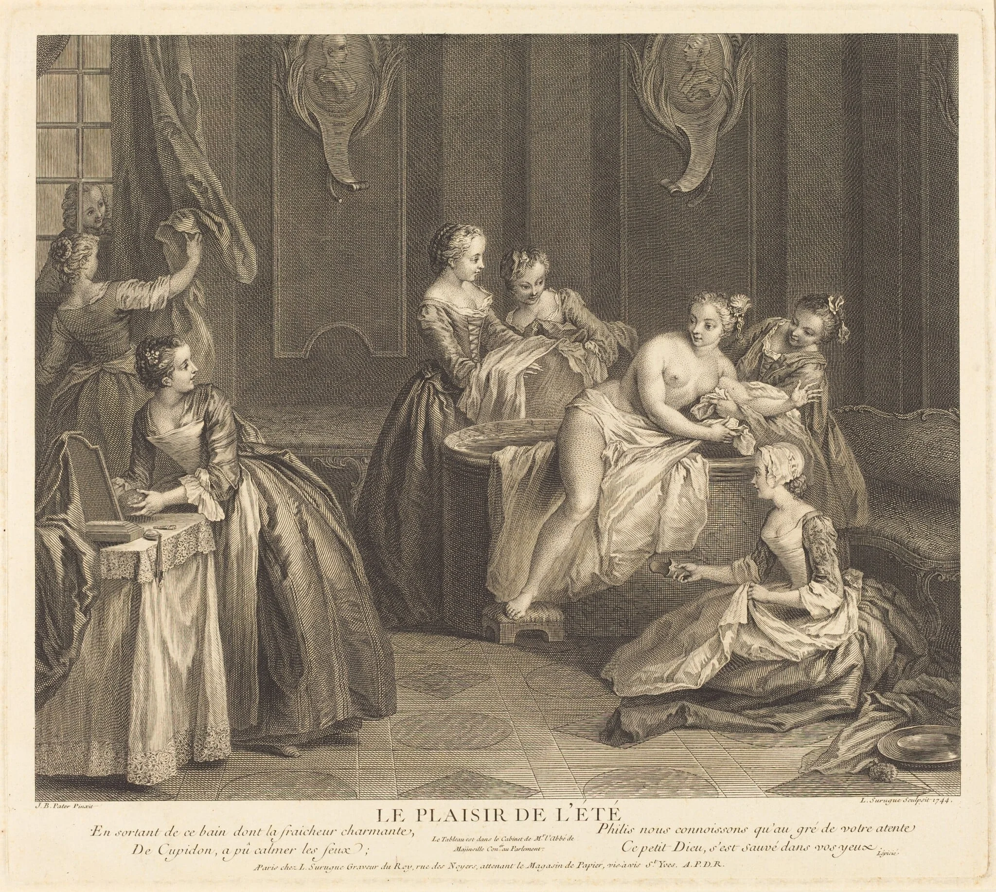 Les plaisir de l'ete, by Louis de Surugue de Surgis, ink, 1744