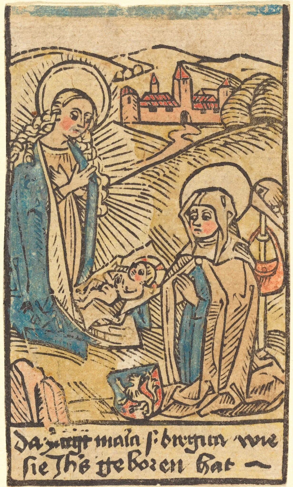 Madonna and Saint Bridget, by German 15th Century, ink, 1490