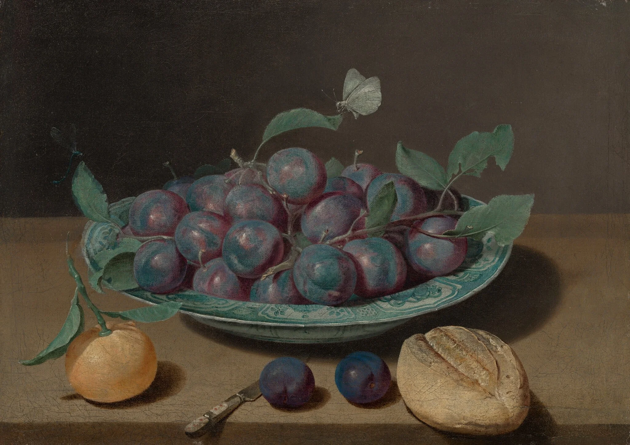 Still Life with Plums, by Jacques Linard, oil, 17