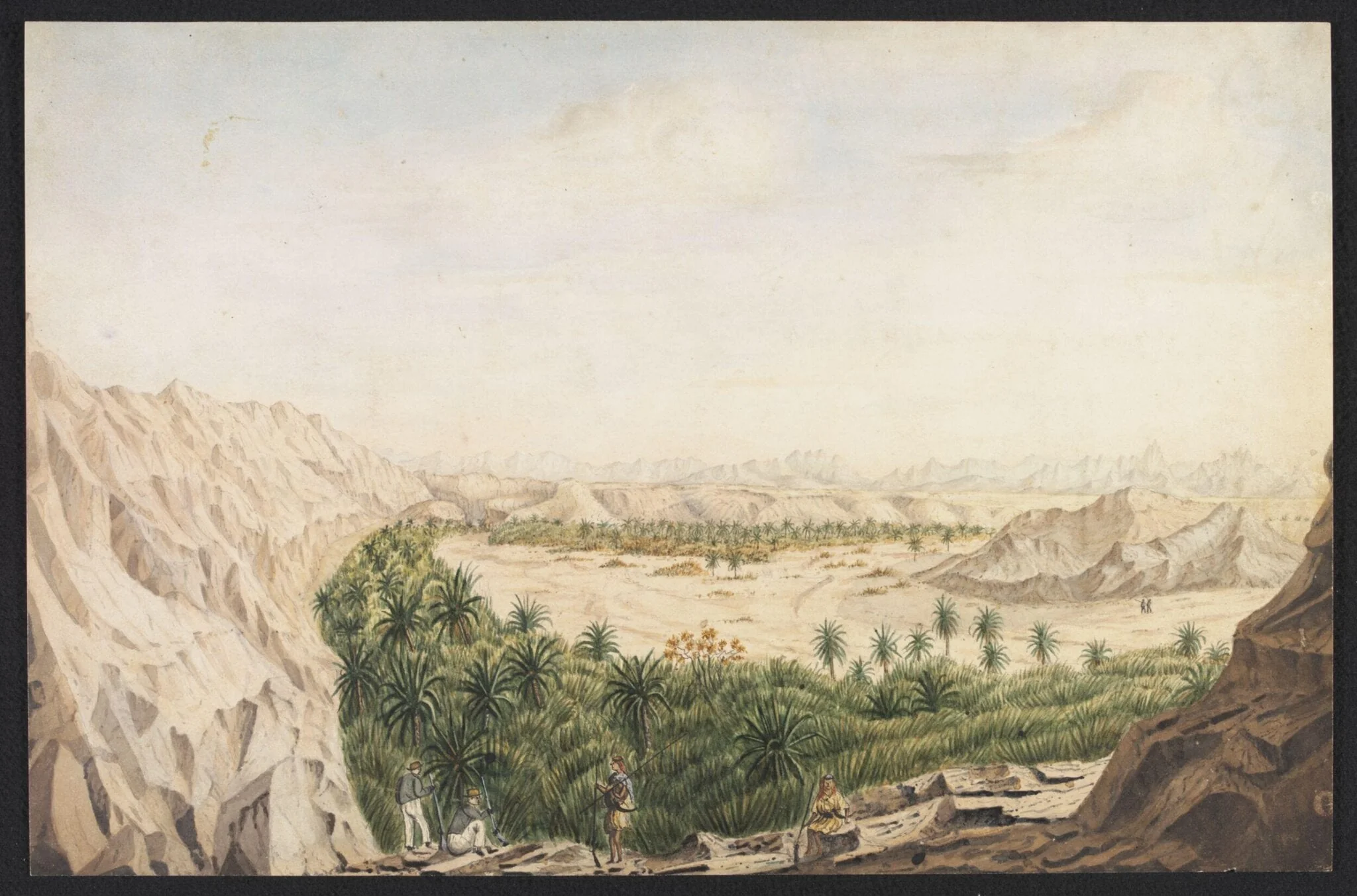 View of the valley of Eynounah. Coast of Arabia in the Red Sea