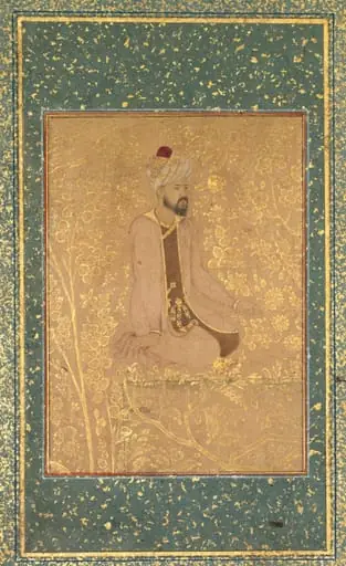 Seated Scholar, Border Fragment from the Teheran/Berlin album