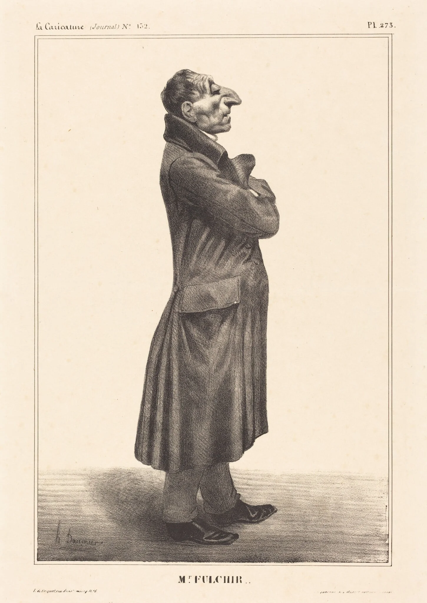 J. Claude Fulchiron, by Honoré Daumier, ink, 1833