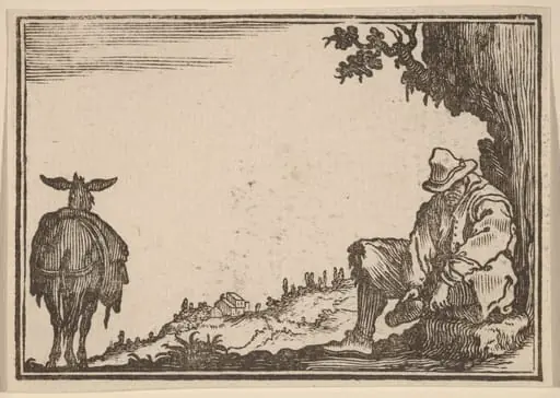 Peasant Removing His Shoe