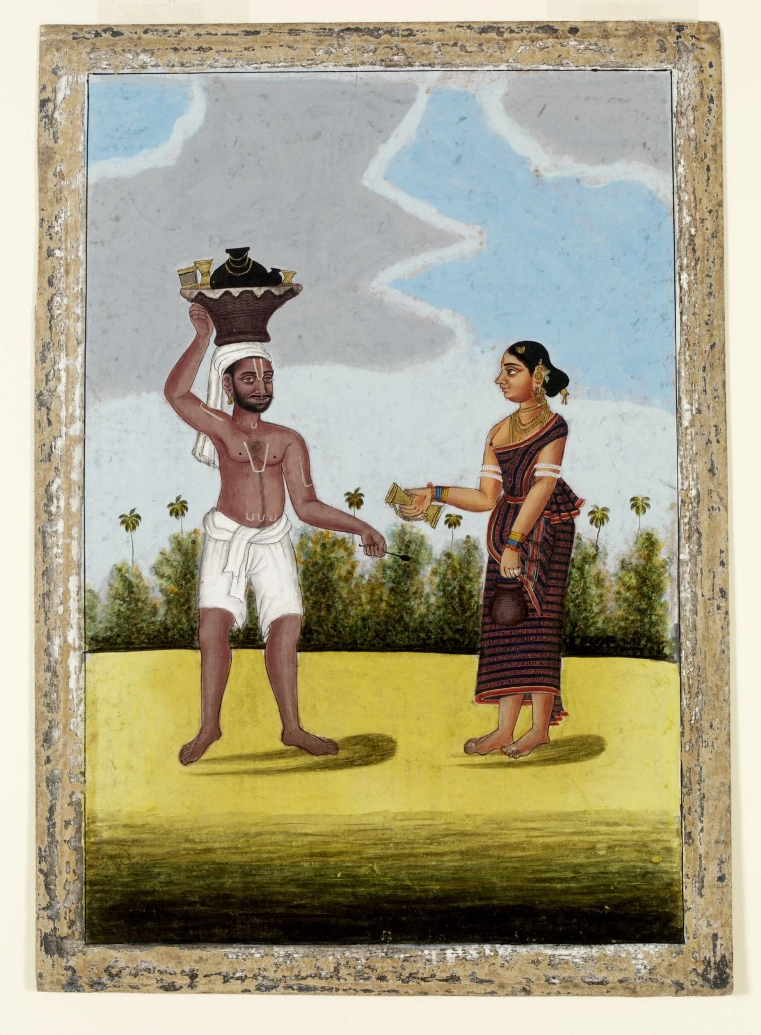 An oil-seller and his wife, by Unknown, paint, 1800