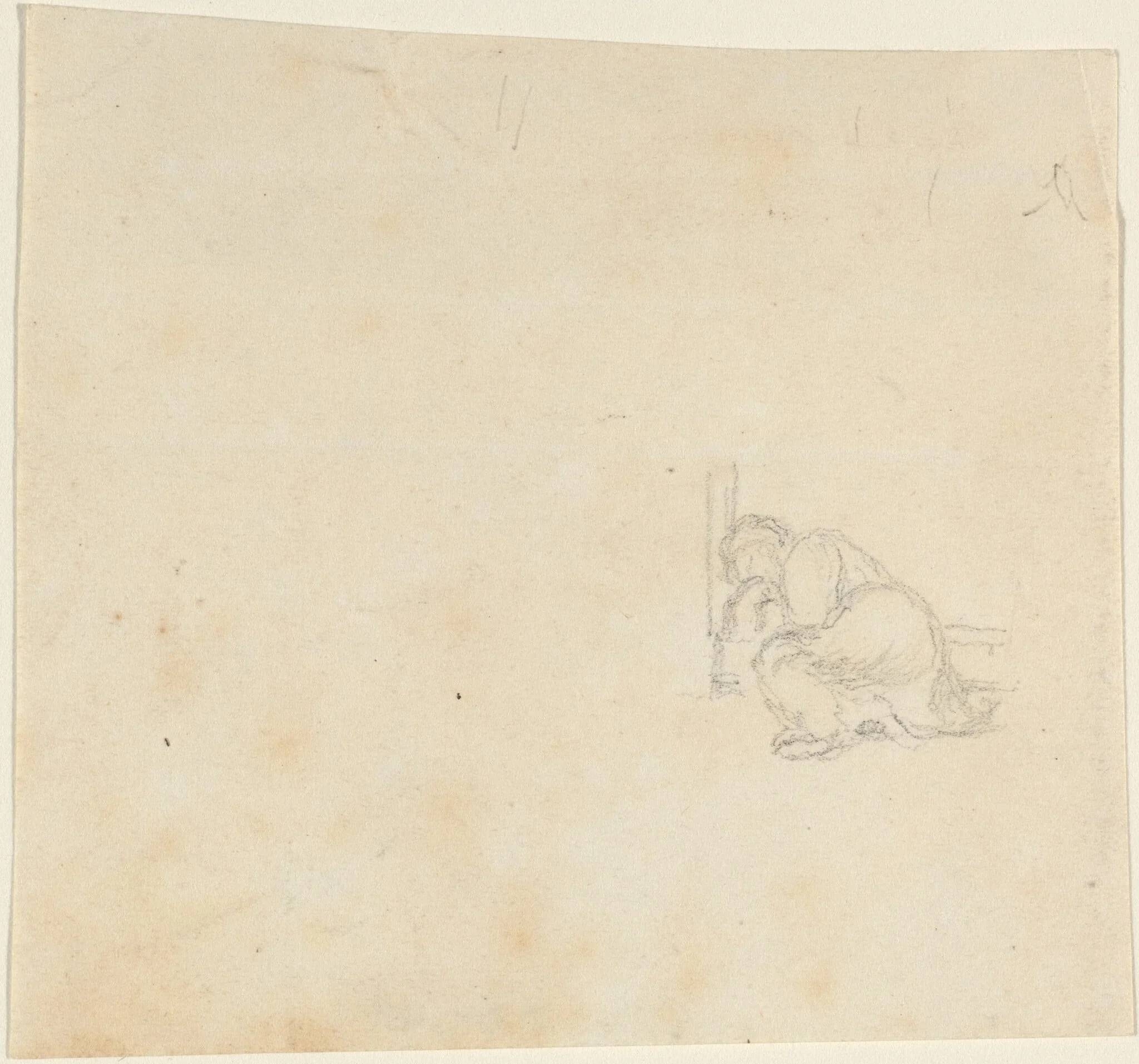 Figure Sleeping in a Doorway, by John Flaxman, graphite, 1790