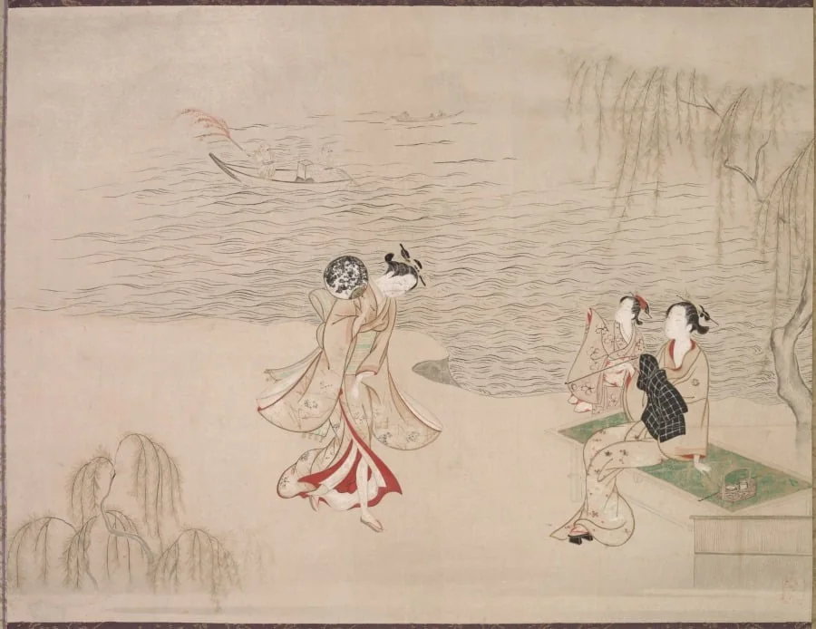 Beauties at the Seashore, by Ippitsusai Bunchō, unspecified, 1776
