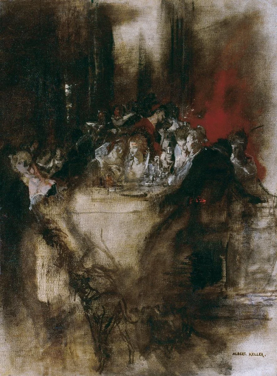 Diner im 17. Jahrhundert (Variante), by Albert von Keller, oil, 1869