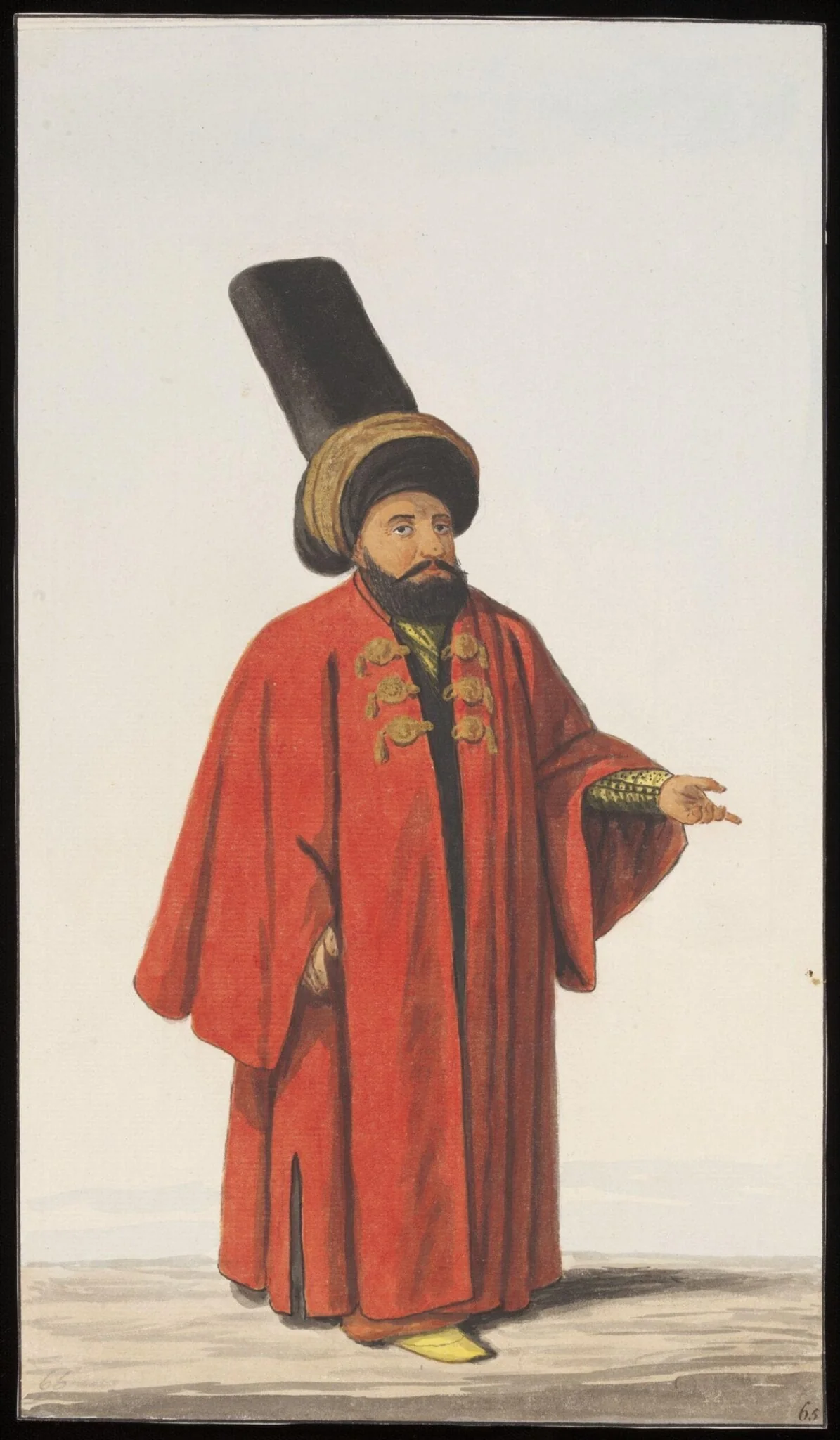A Dervish[?], by Anonymous Greek artist, watercolor, 1809