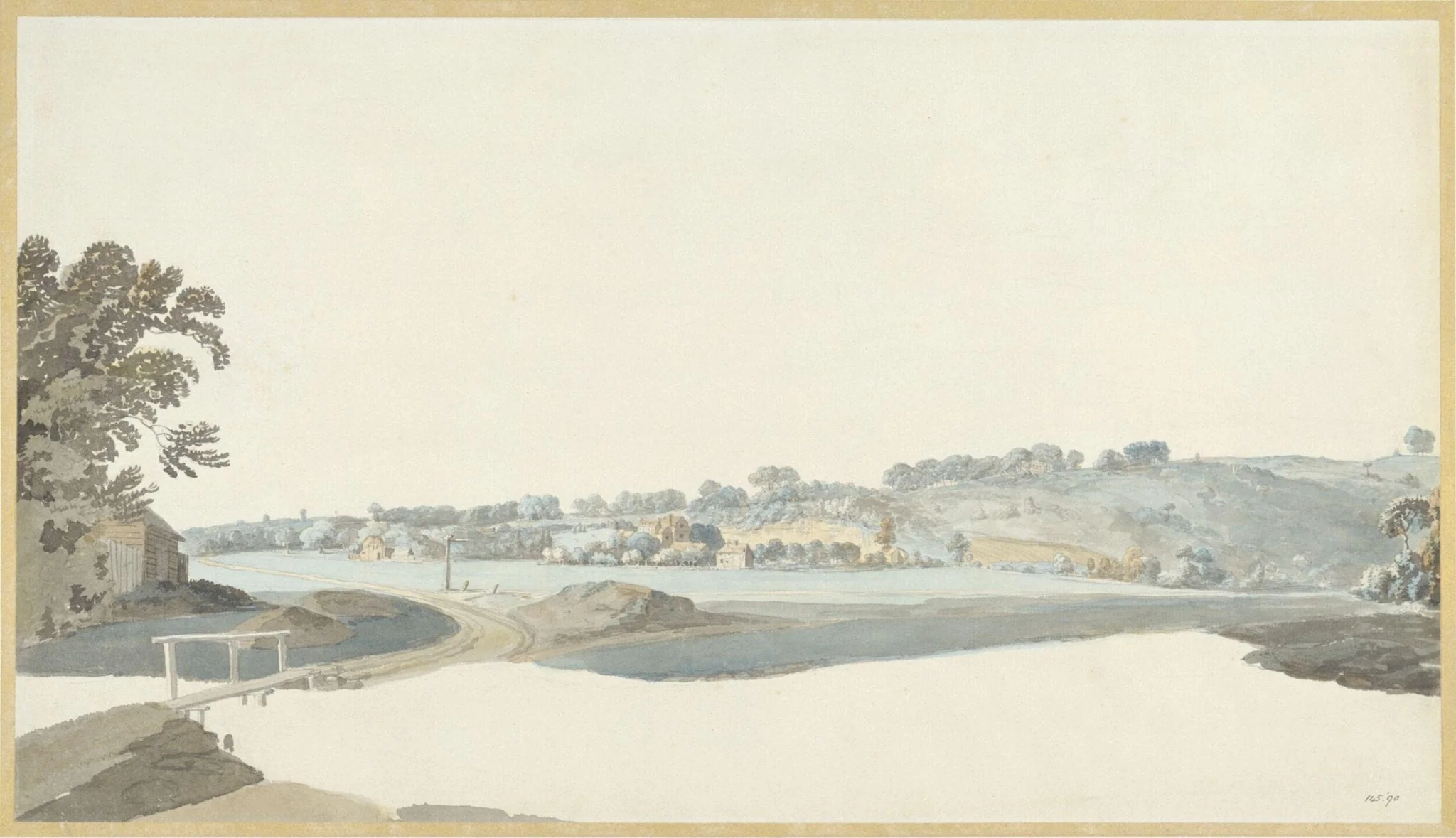 Sketch of a common with houses