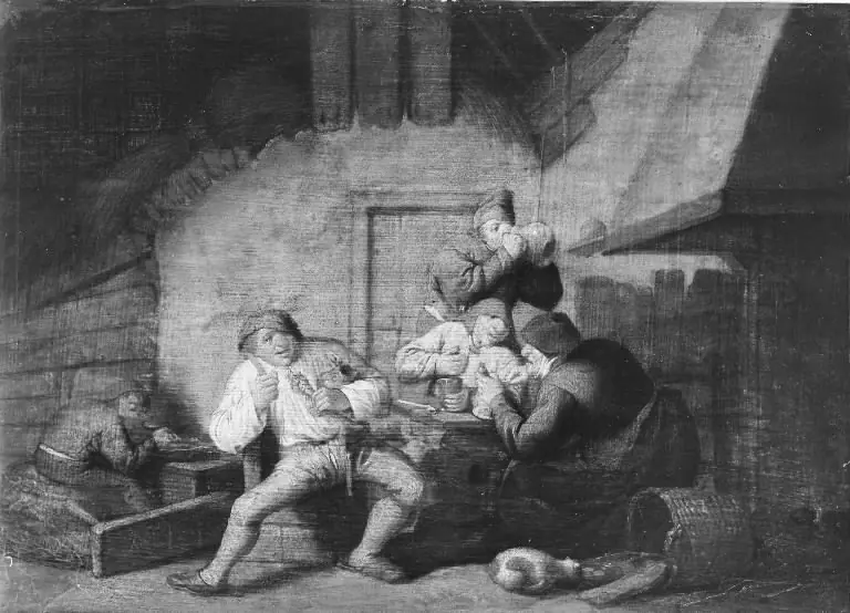 Bønder ved et bord. De fem sanser: Smagssansen