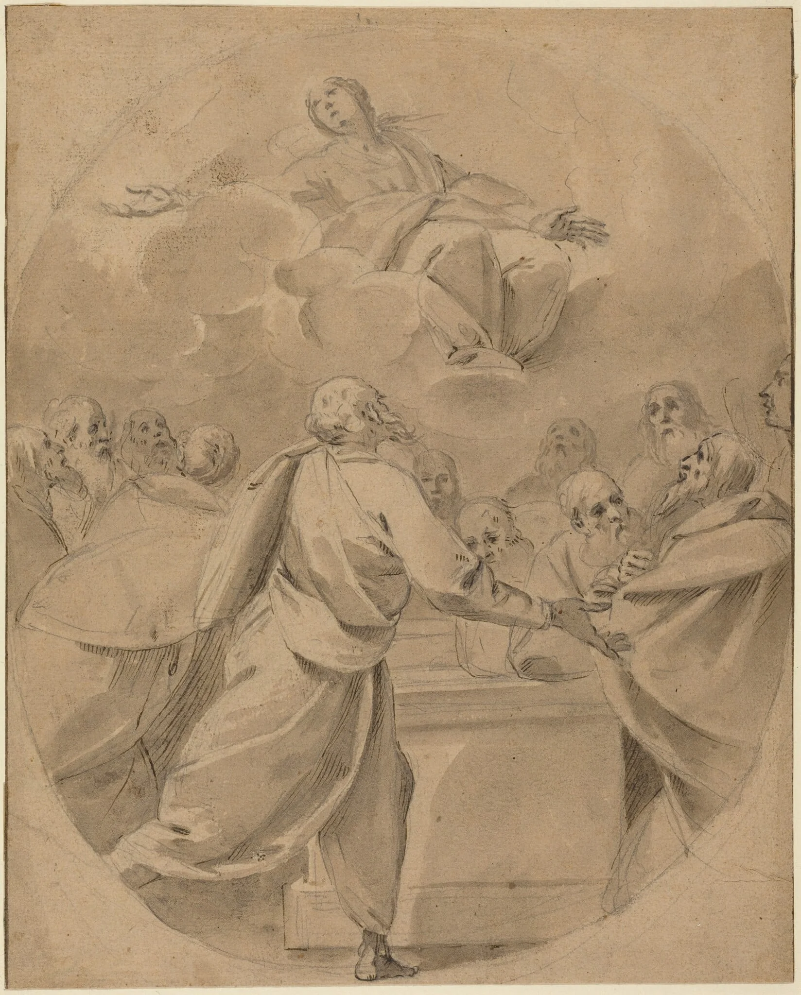 The Assumption of the Virgin, by Italian 17th Century, ink, 1600