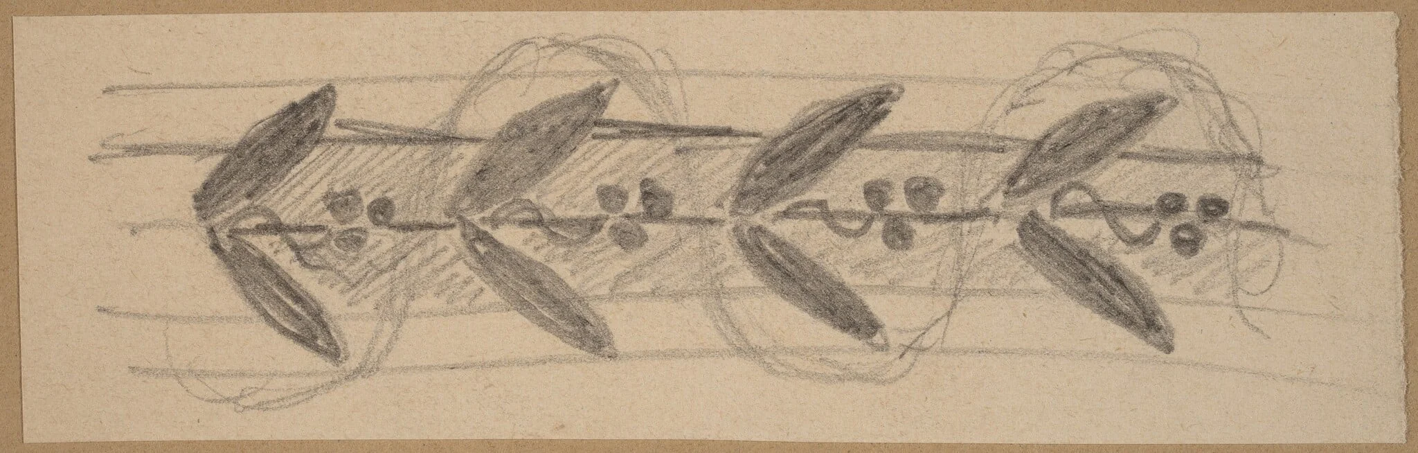 Study for a Border Design, by Charles Sprague Pearce, graphite, 1894