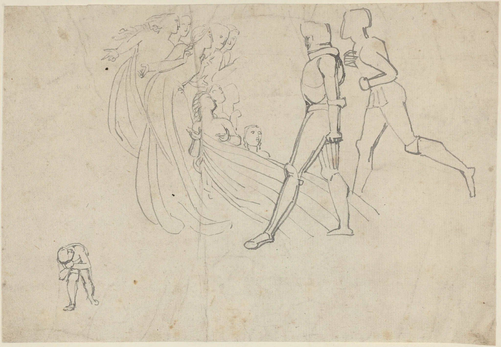 Study for Pilgrim's Progress (?), by John Flaxman, graphite, 1790