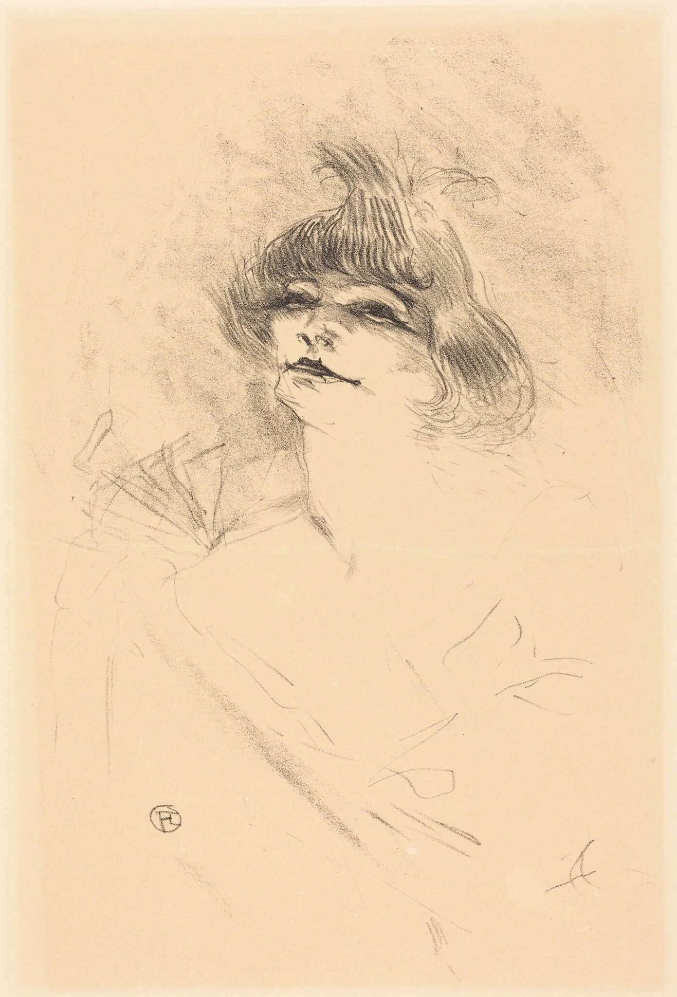 Polaire, by Henri de Toulouse-Lautrec, ink, 1897