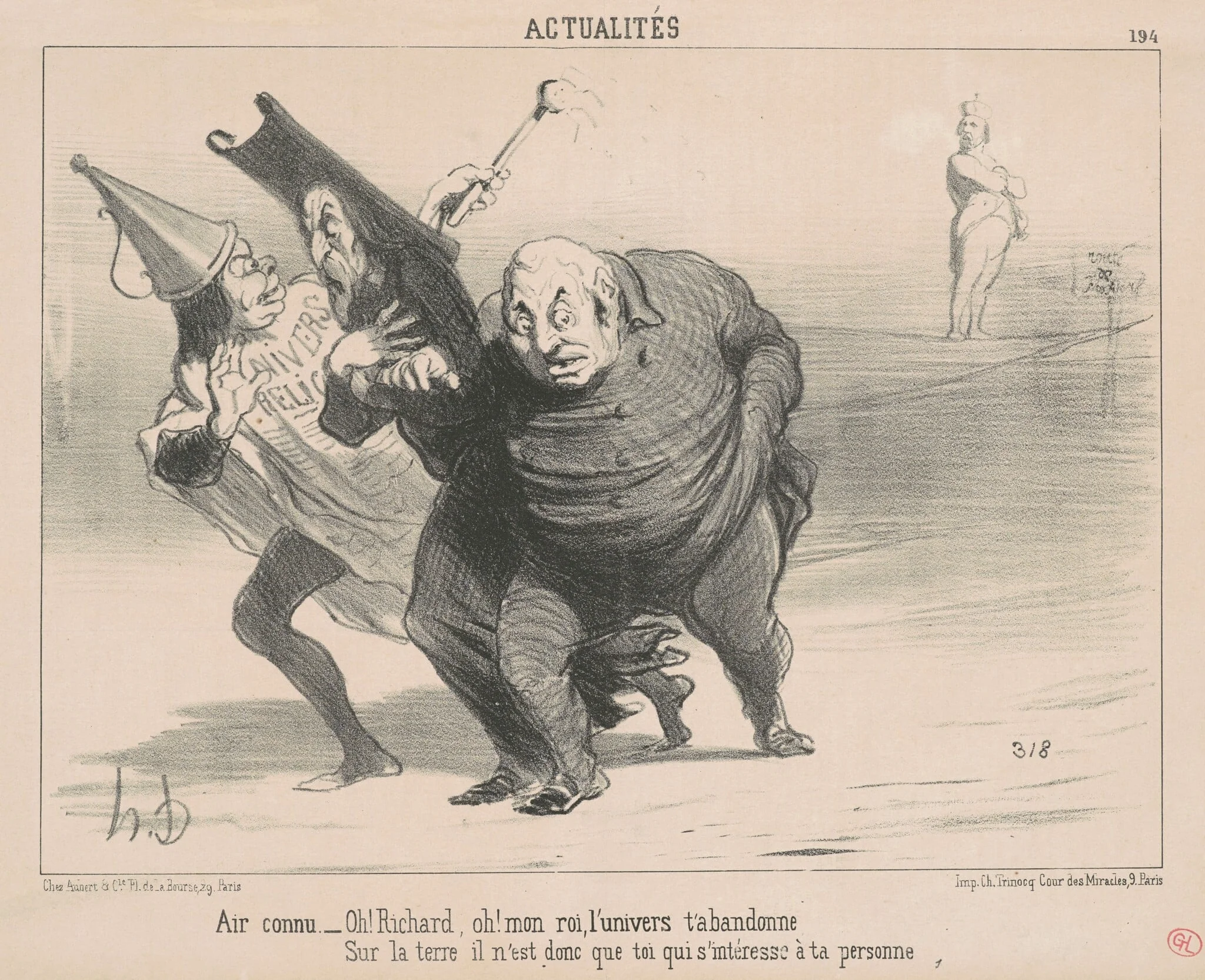 Air connu: Oh! Richard, Oh! Mon roi ..., by Honoré Daumier, ink, 1851