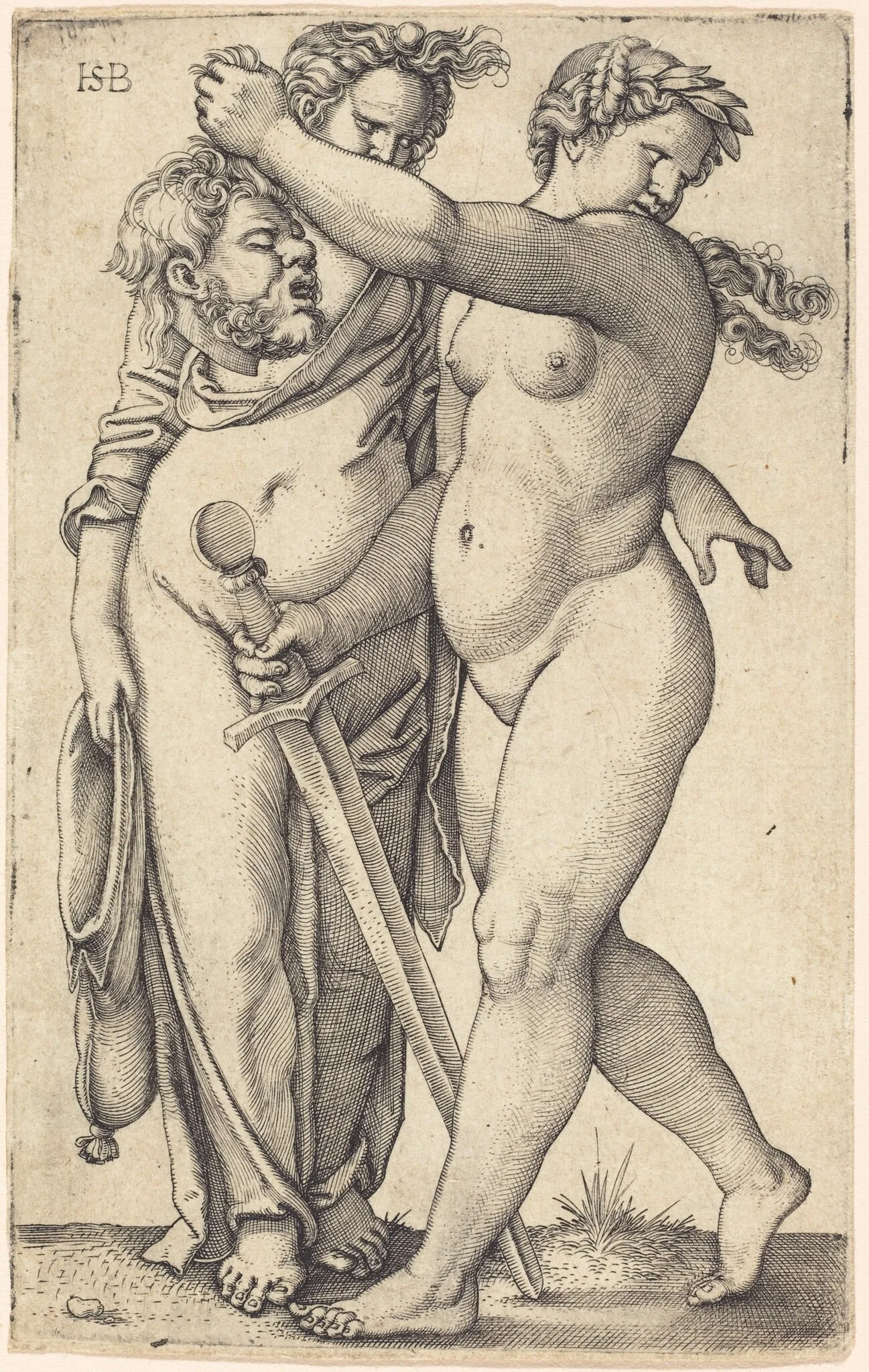 Judith Walking to the Left, and Her Servant, by Sebald Beham, ink, 1525