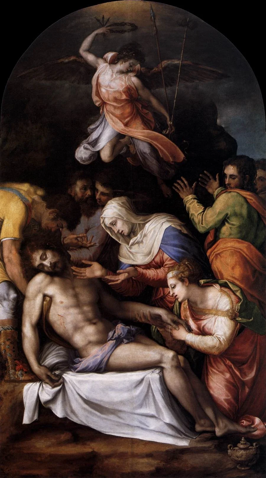 lamentation, by Francesco Salviati, oil, 1540