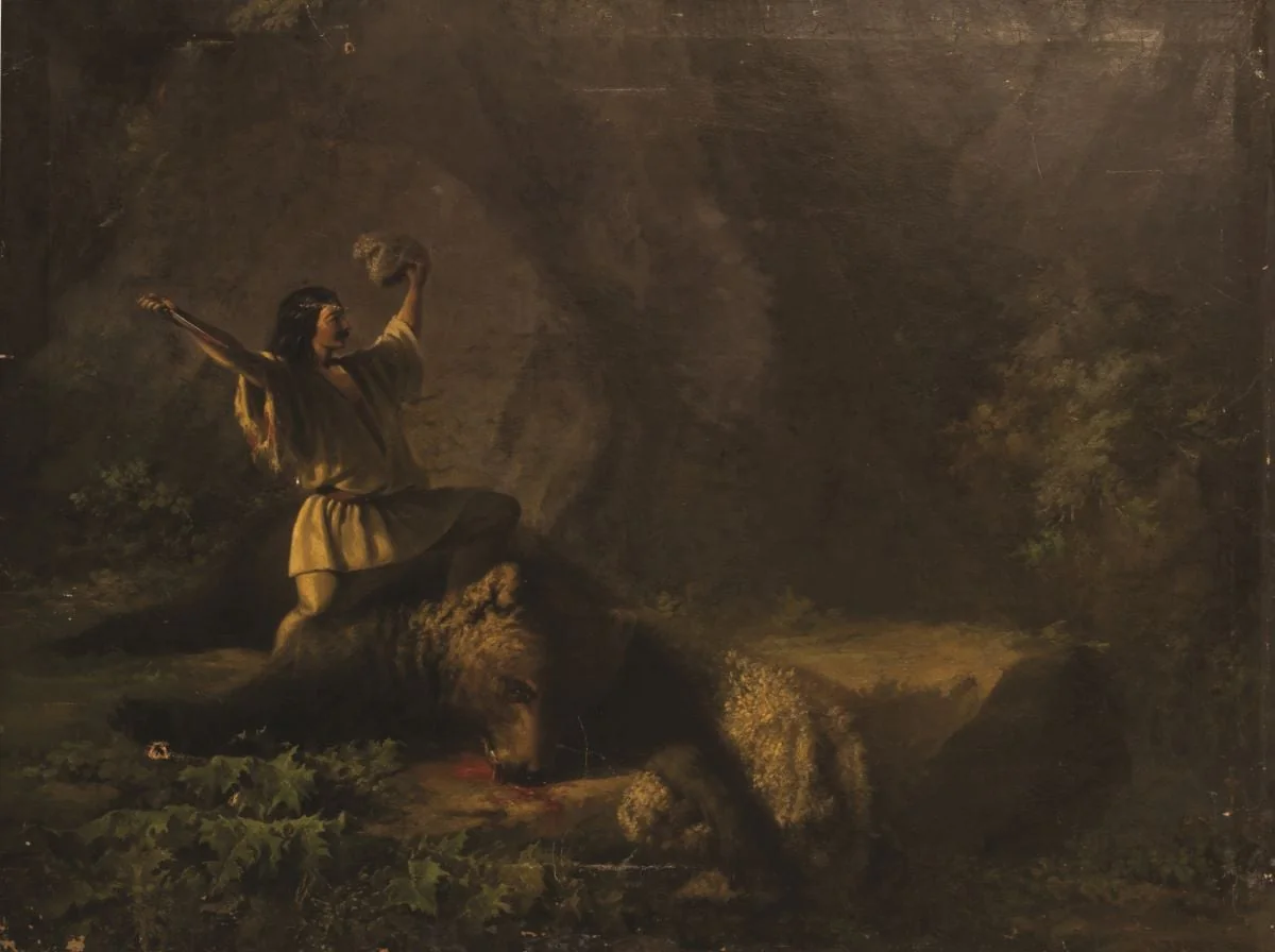 Vânătoare de urși, by Henric Trenk, unspecified, 1857