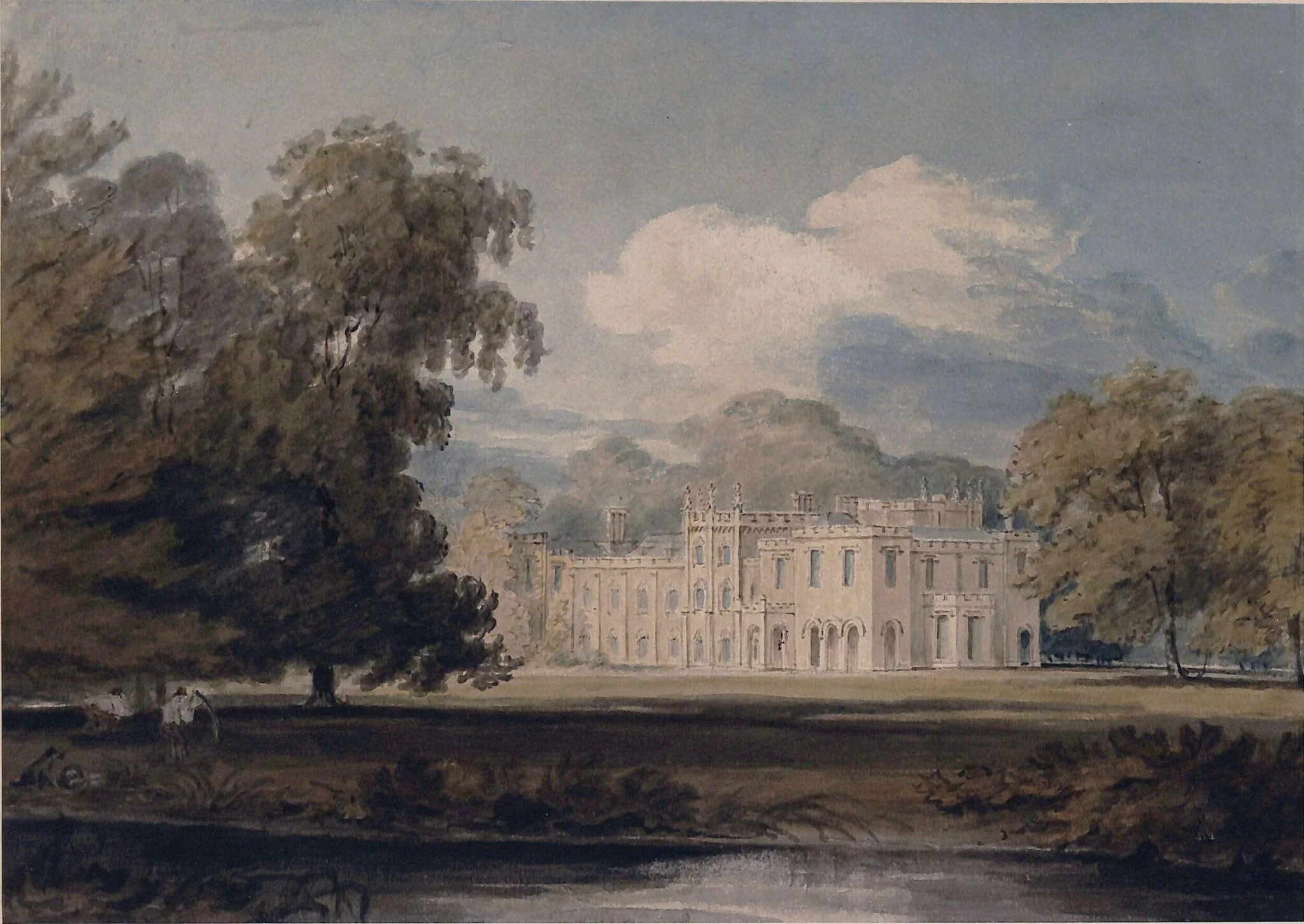 Castellated mansion in a park