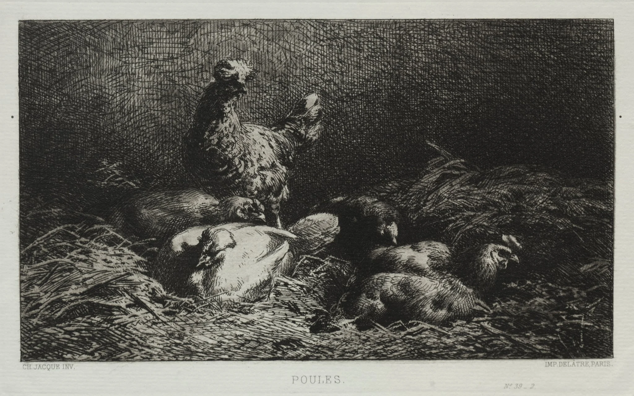 Chickens, by Charles Jacque, 1867