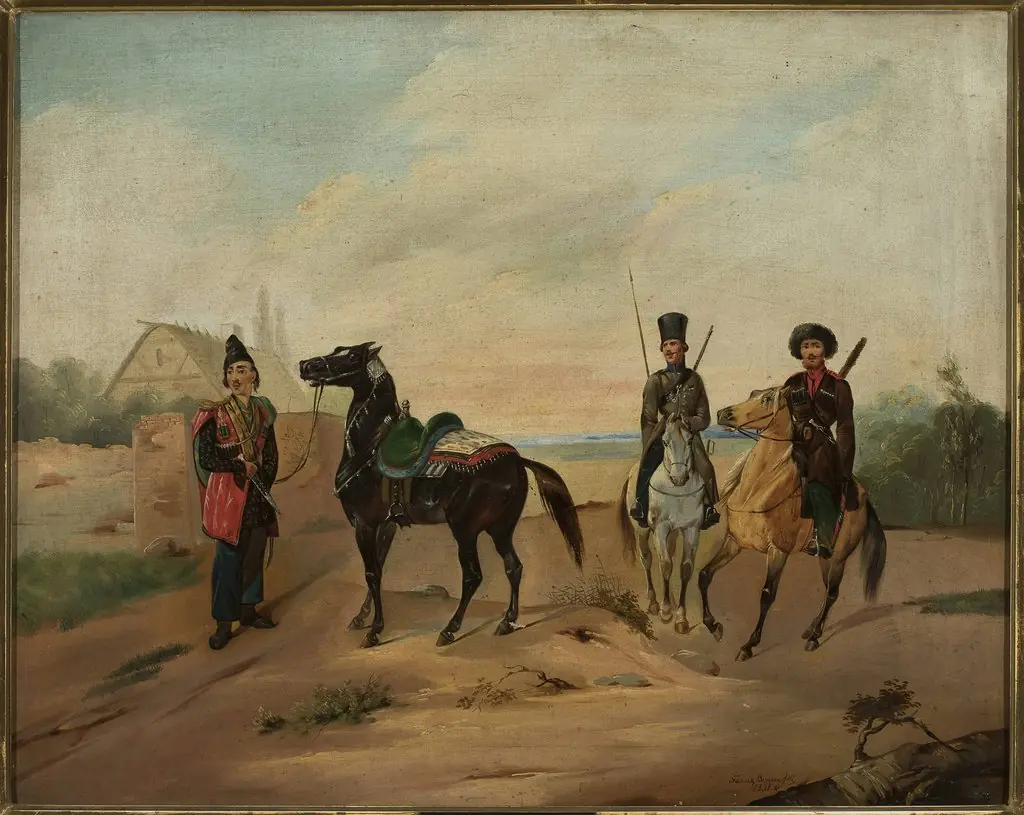 Three horsemen on the road