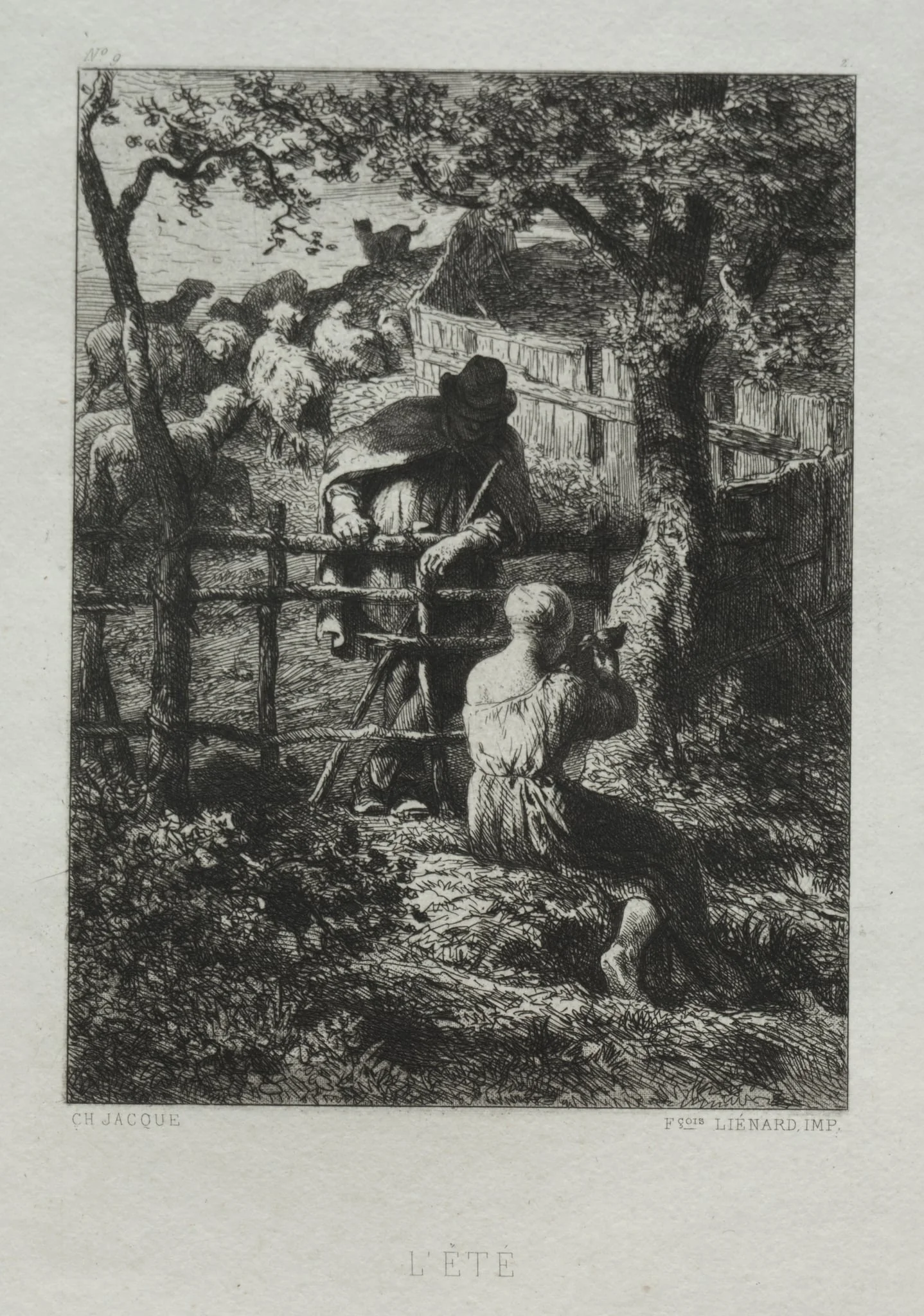 Summer Day, by Charles Jacque, 1864