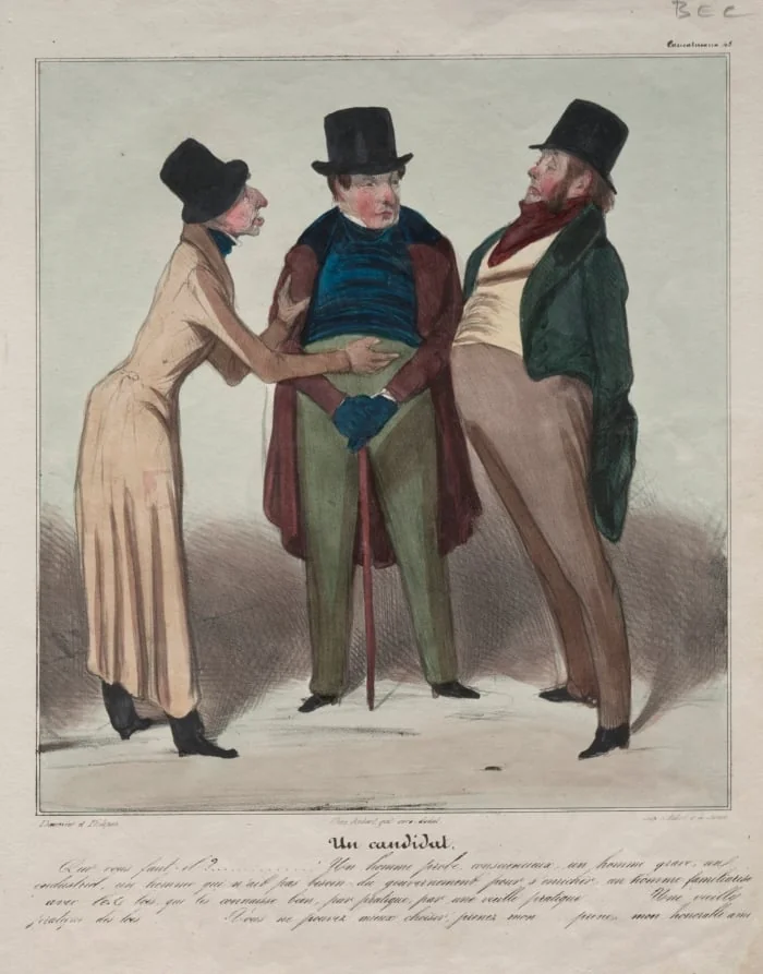 A Candidate, by Honoré Daumier, 1837