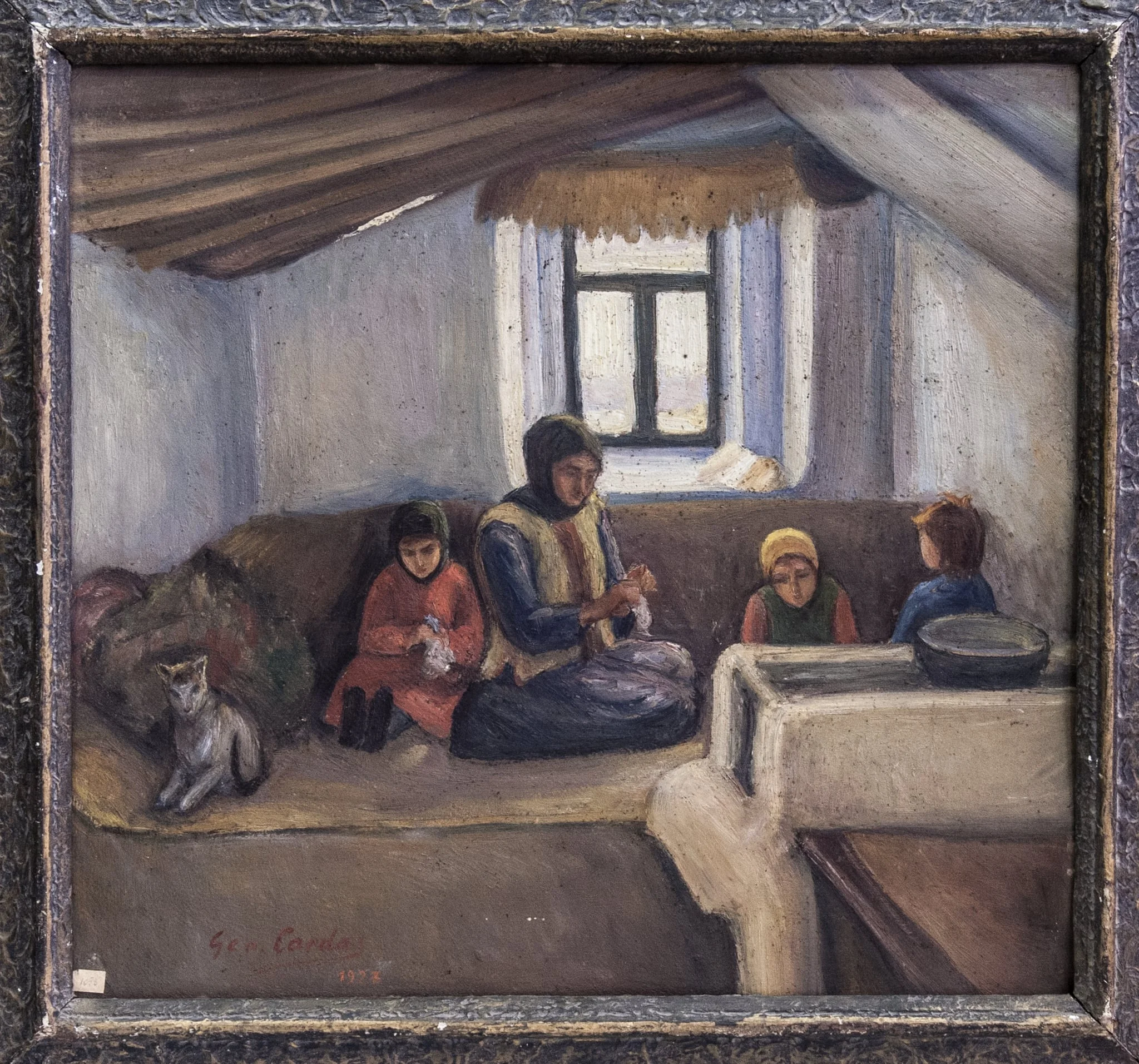 Interior țărănesc, by Geo Cardaș, unspecified
