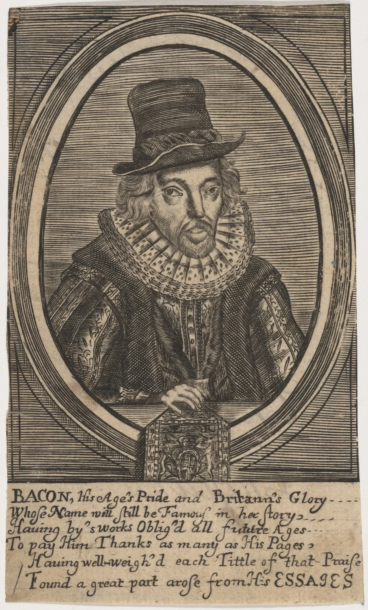 Sir Francis Bacon, by Simon van de Passe, ink, 1621